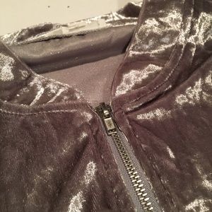 Have Jackets & Coats - NWT Crushed Silver Velvet Track Jacket Have Jackets & Coats - NWT Crushed Silver Velvet Track Jacket